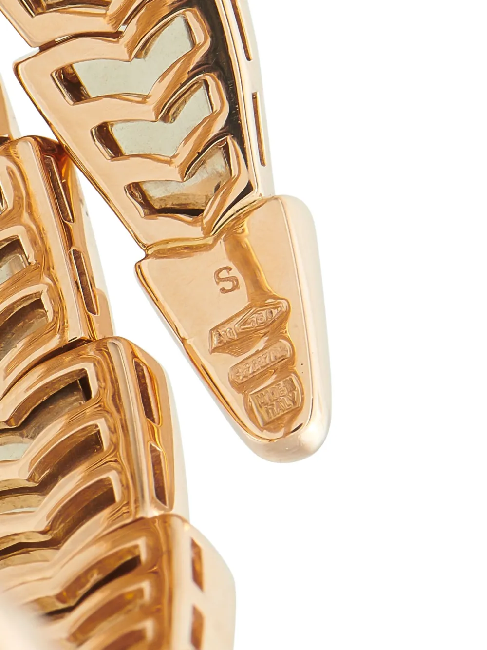 BVLGARI Pre-owned 18k Rose Gold Serpenti Scaglie Diamond Bracelet In Pink