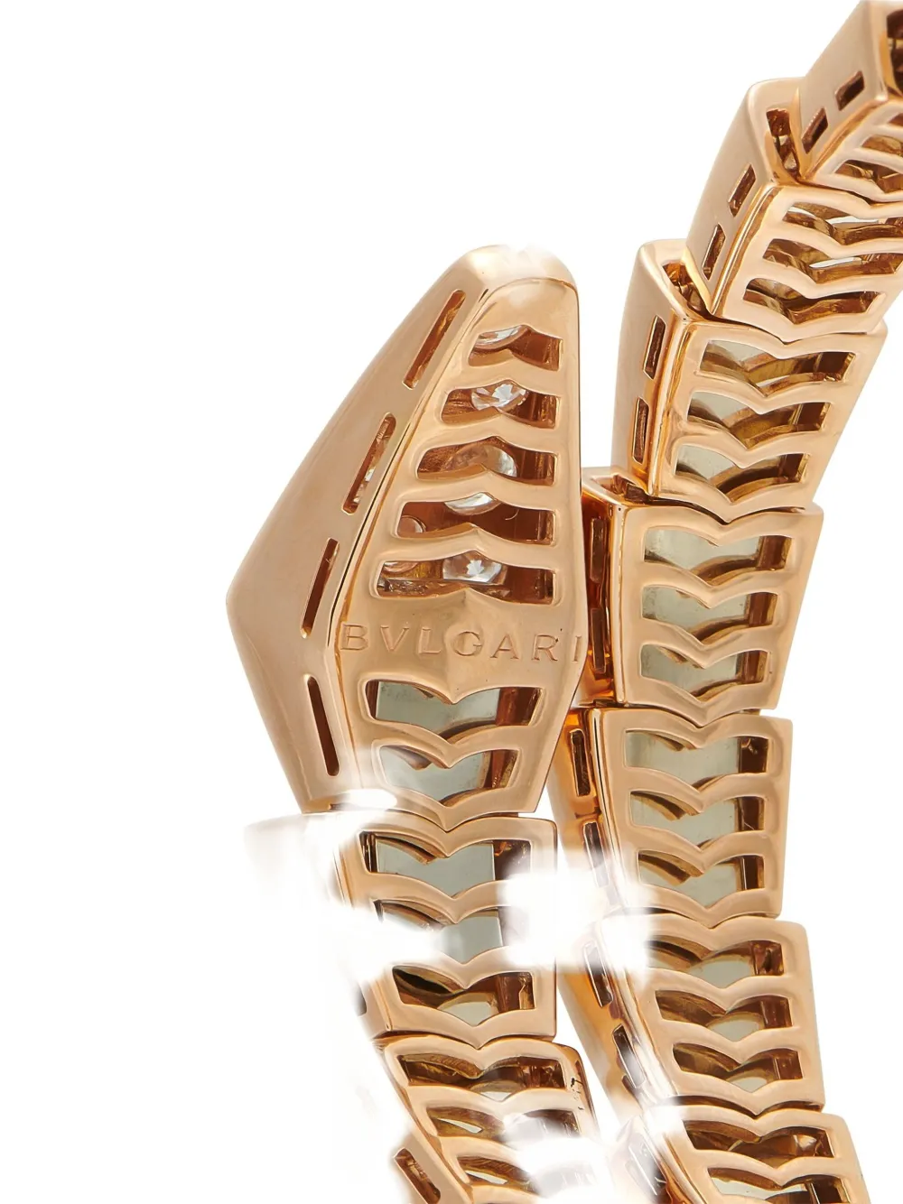 BVLGARI Pre-owned 18k Rose Gold Serpenti Scaglie Diamond Bracelet In Pink