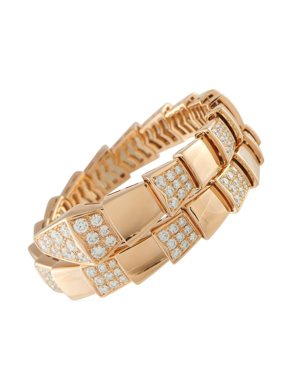 Bvlgari Pre-Owned 18K rose gold Serpenti Scaglie diamond bracelet -