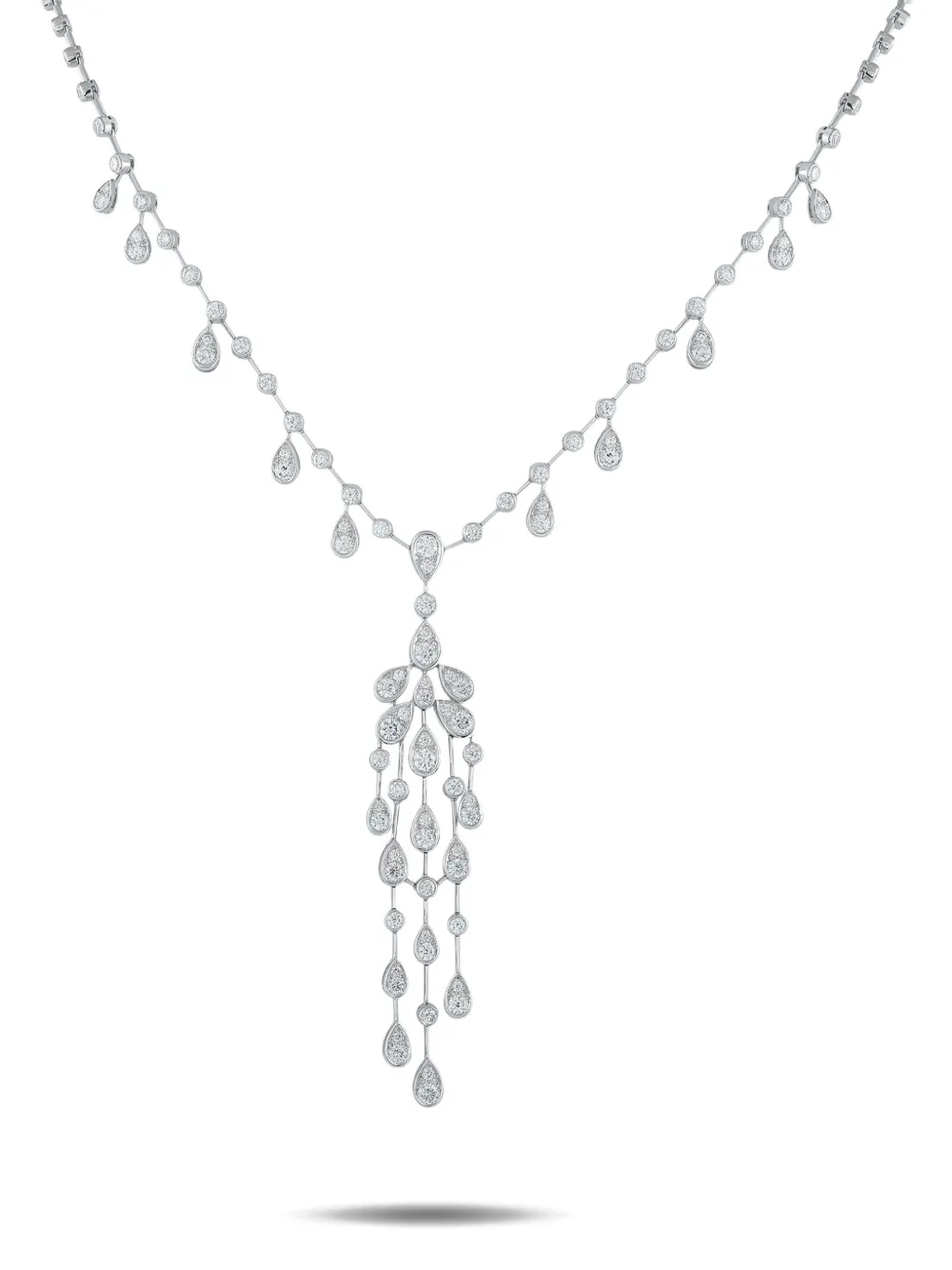 Cartier platinum Waterfall diamond necklace - シルバートーン