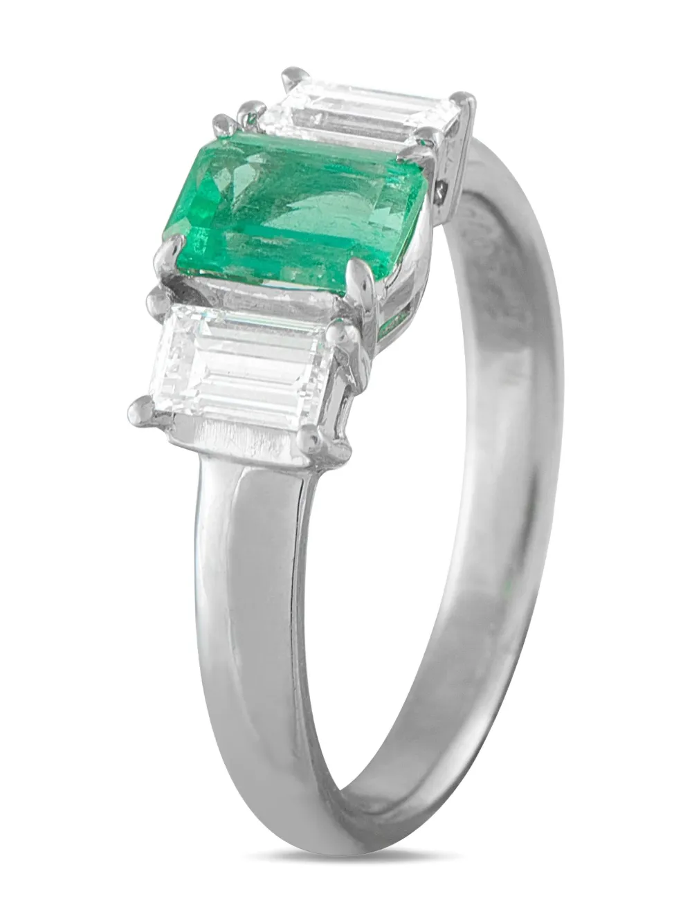 LB Exclusive platinum diamond emerald ring - シルバートーン