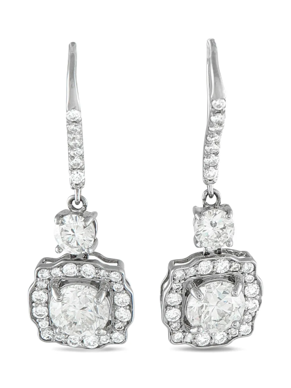 LB Exclusive platinum diamond drop earrings - シルバートーン