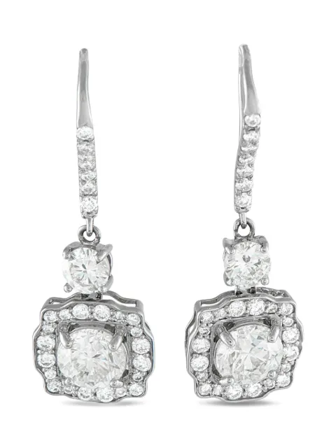 LB Exclusive platinum diamond drop earrings