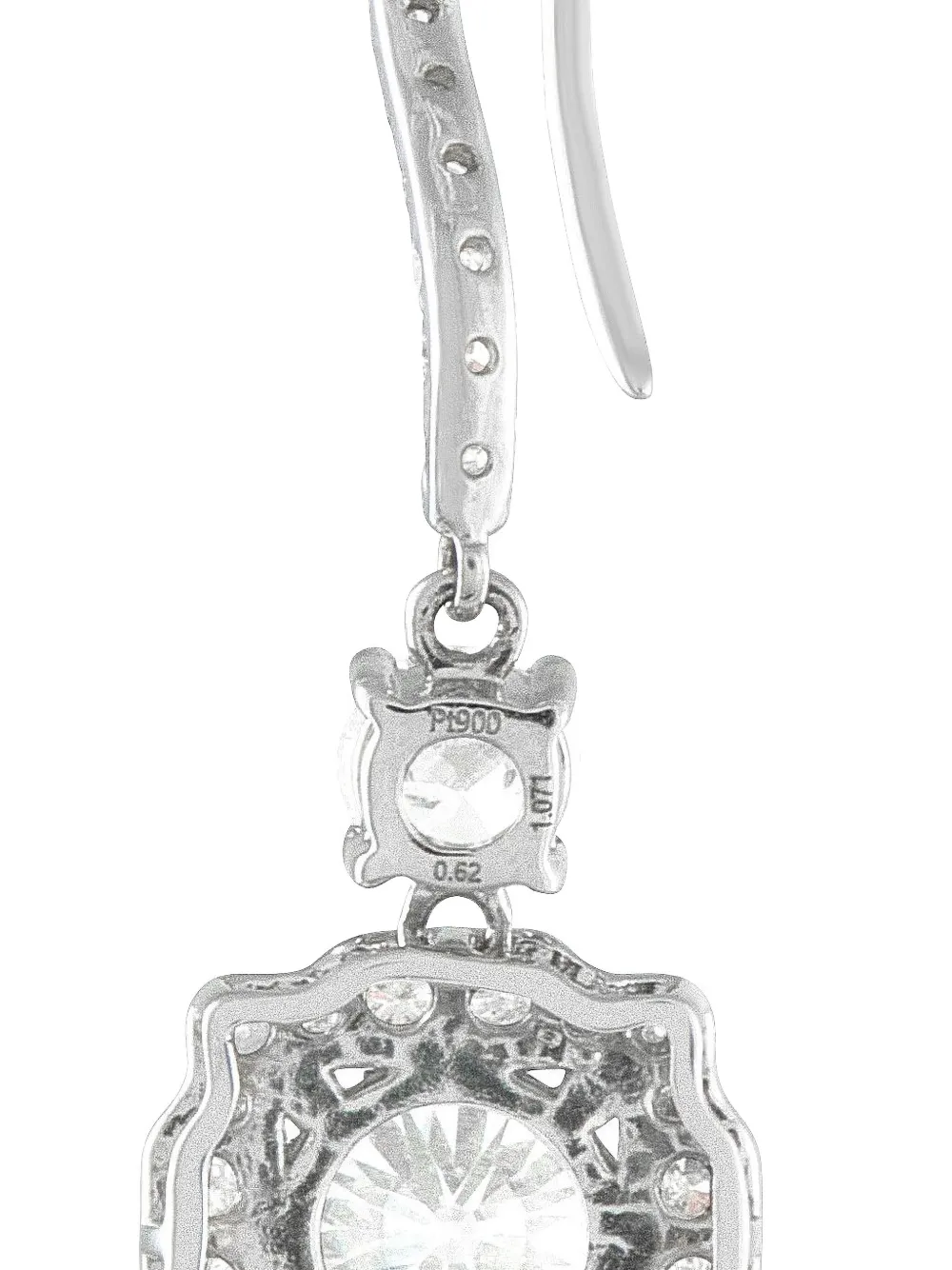 Pre-owned Lb Exclusive Platinum Diamond Drop Earrings In Silver