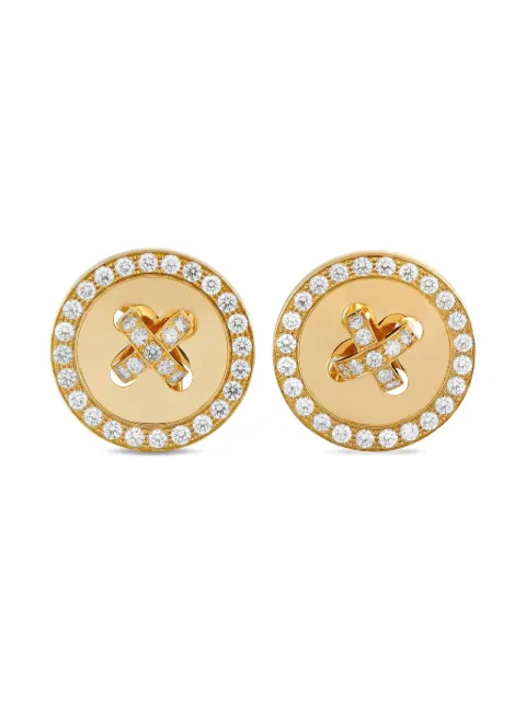 Van Cleef & Arpels Pre-Owned 18K yellow gold Boutonnière diamond earrings