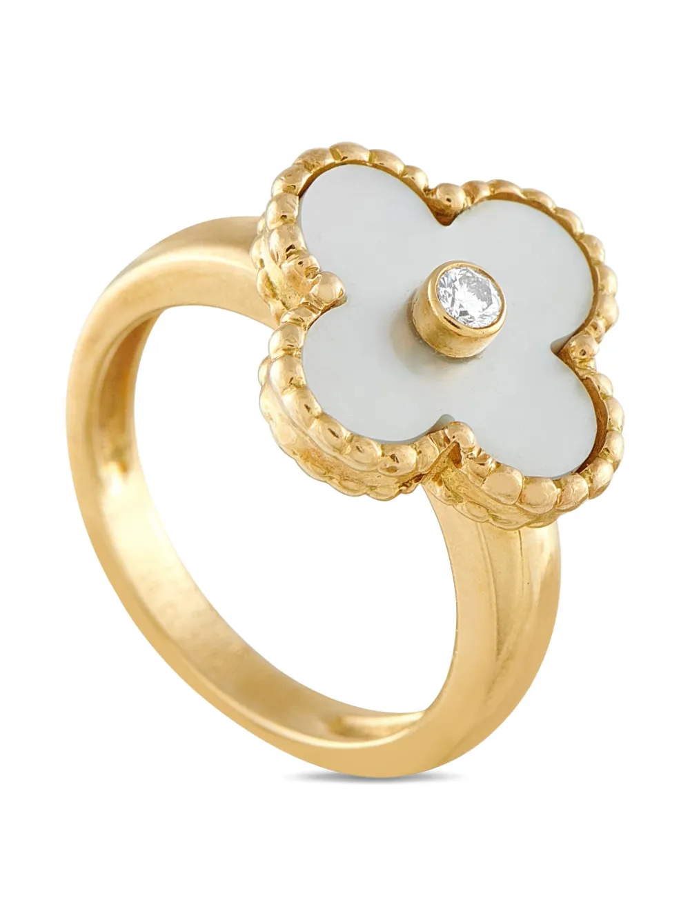 VAN CLEEF & ARPELS Pre-owned 18k Yellow Gold Alhambra Diamond Ring