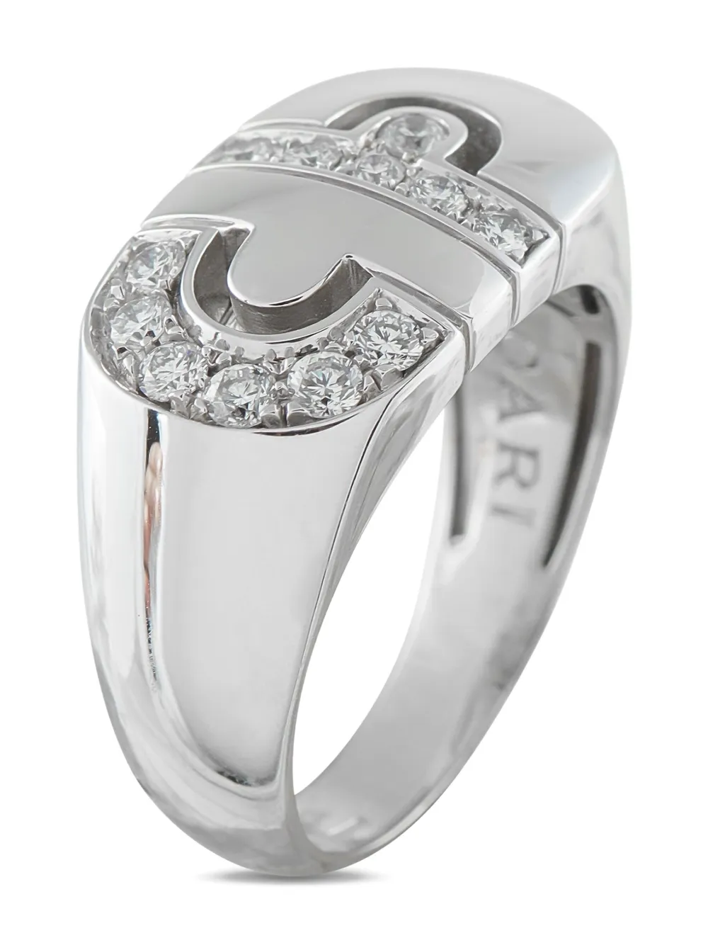 Bvlgari Pre-Owned 18K white gold Parentesi diamond ring - シルバートーン