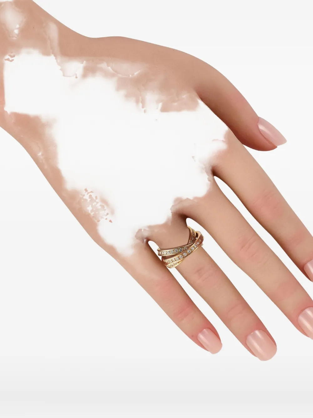 Pre-owned Cartier 18k Yellow Gold Trinity Diamond Ring