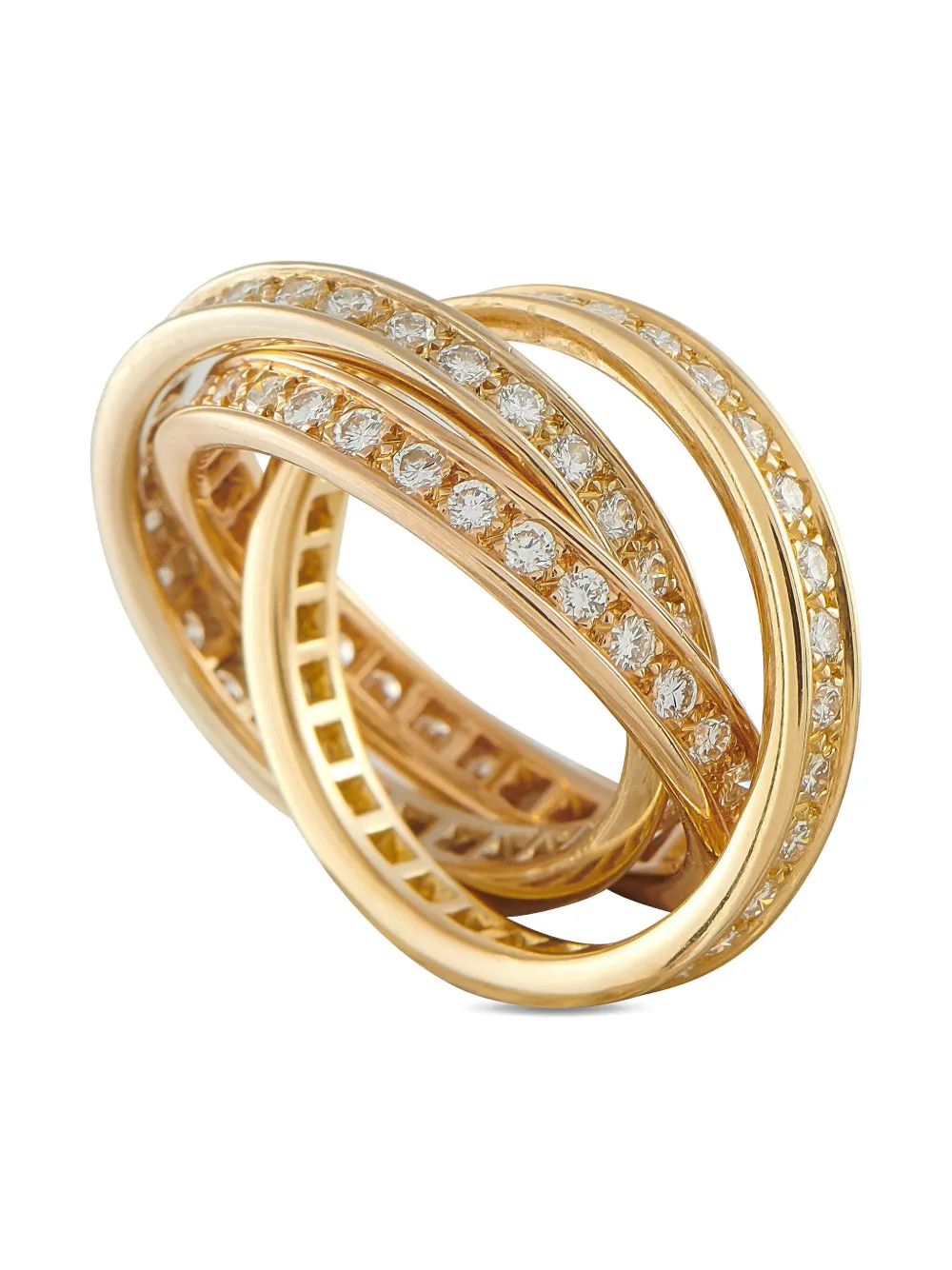 Cartier 18K yellow gold Trinity diamond ring - ゴールドトーン