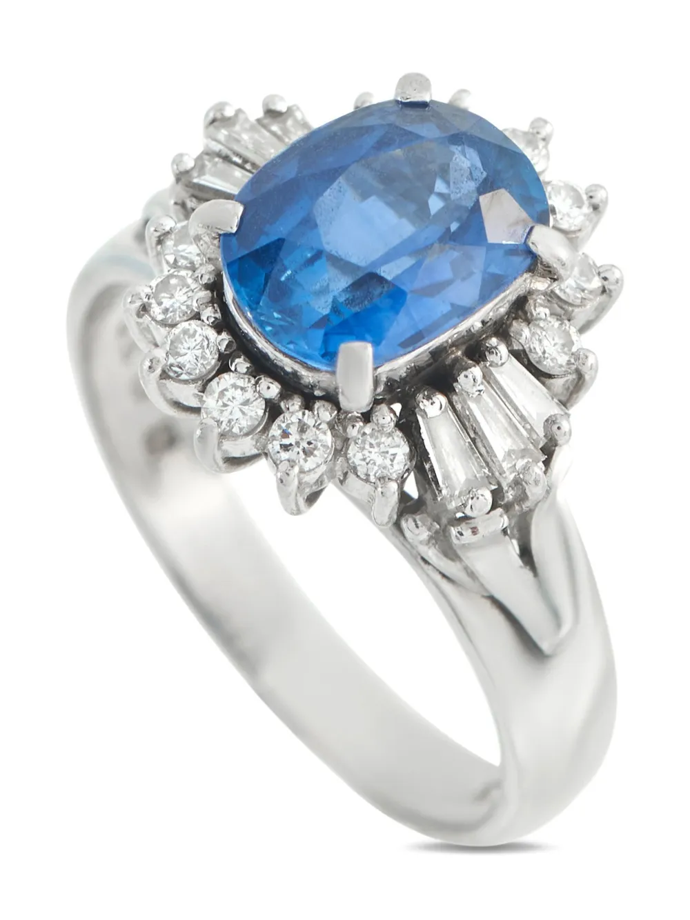 LB Exclusive platinum diamond sapphire ring - シルバートーン