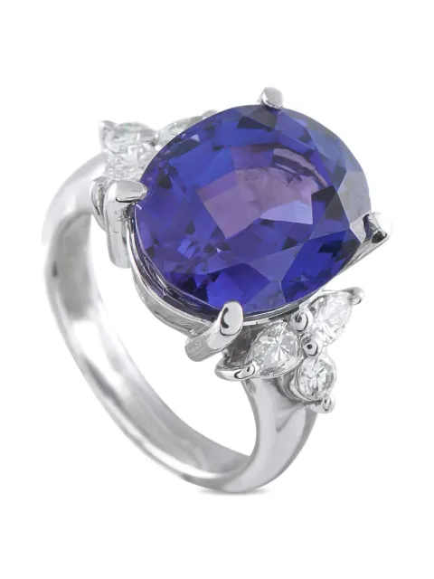 LB Exclusive platinum diamond tanzanite ring