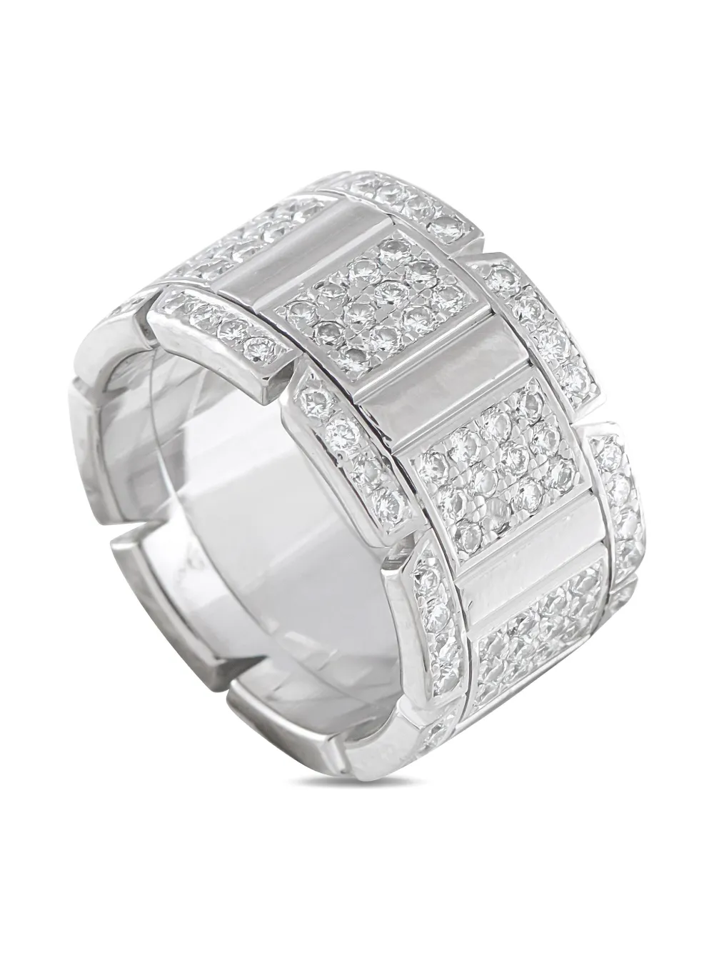 Pre-owned Cartier 18k White Gold Diamond Ring In Silver