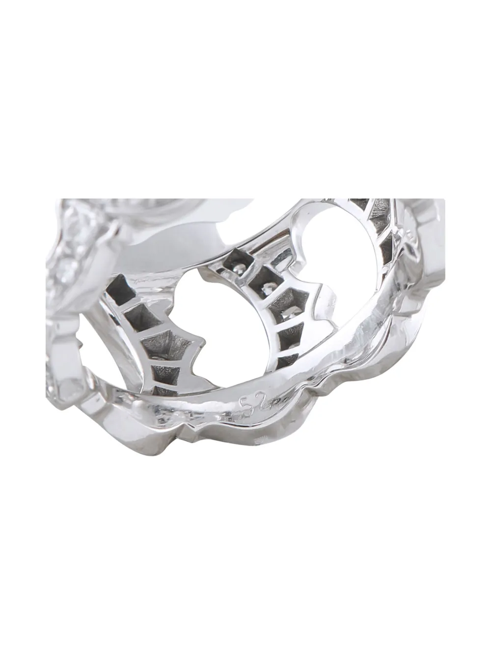 Pre-owned Cartier 18k White Gold C De  Diamond Ring In Silver