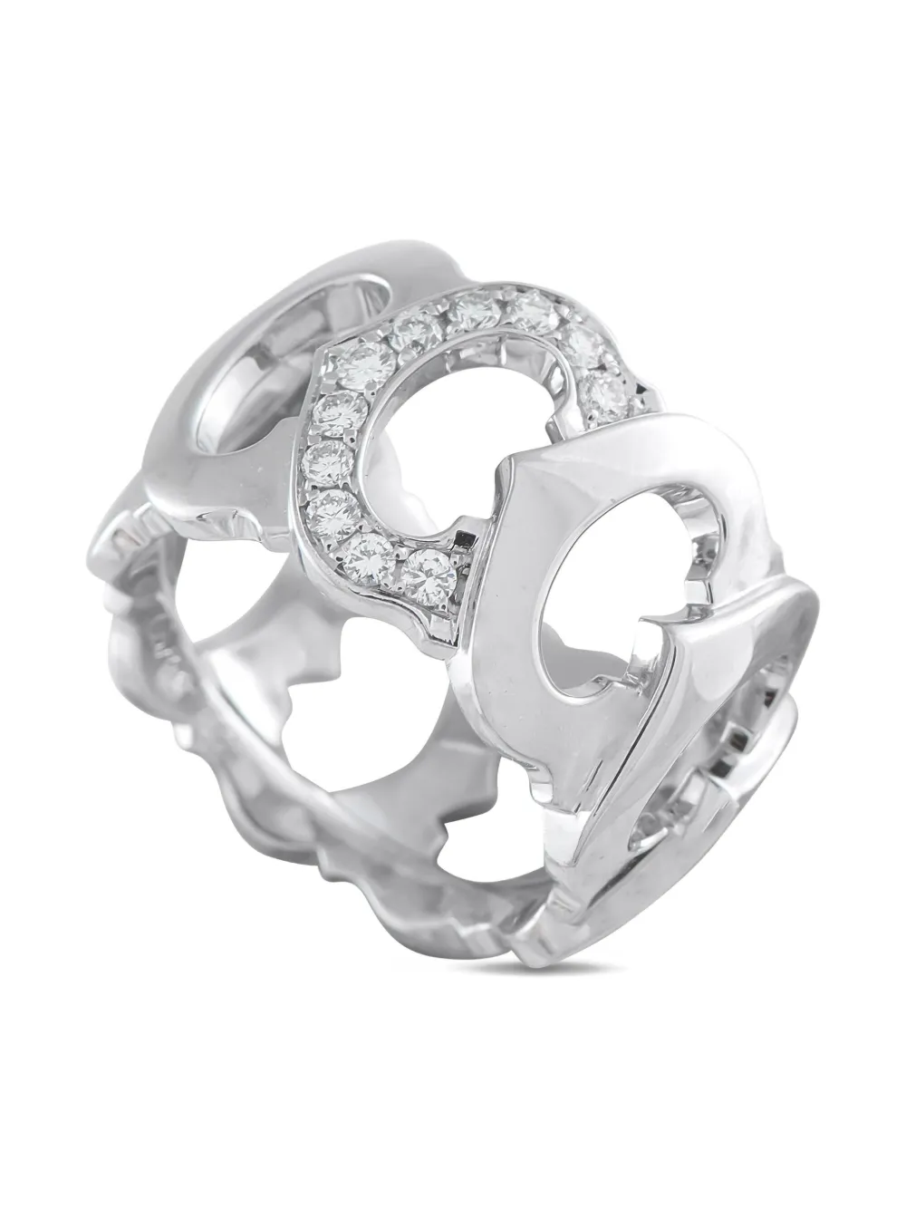 Cartier 18K white gold C de Cartier diamond ring - シルバートーン