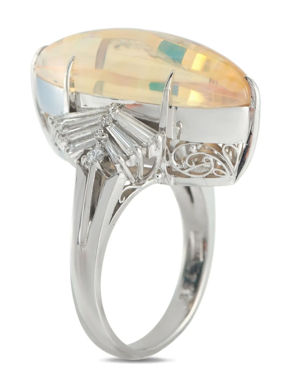 LB Exclusive platinum diamond opal ring - シルバートーン LB Exclusive platinum diamond opal ring - シルバートーン
