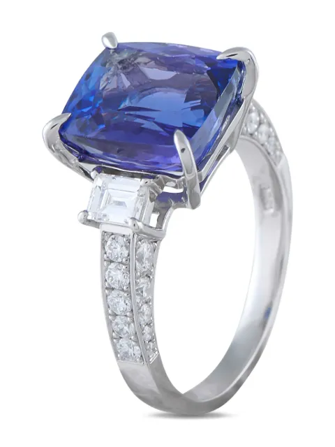 LB Exclusive platinum diamond tanzanite ring