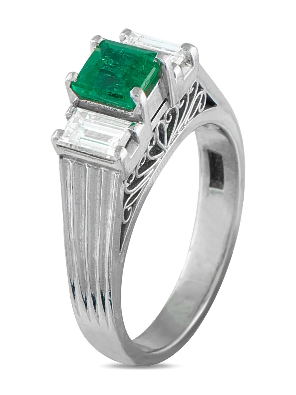 LB Exclusive platinum diamond emerald ring - シルバートーン LB Exclusive platinum diamond emerald ring - シルバートーン