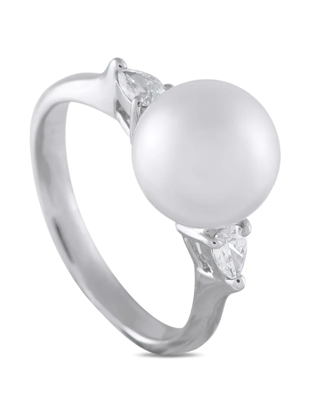 LB Exclusive platinum diamond white pearl ring - シルバートーン LB Exclusive platinum diamond white pearl ring - シルバートーン