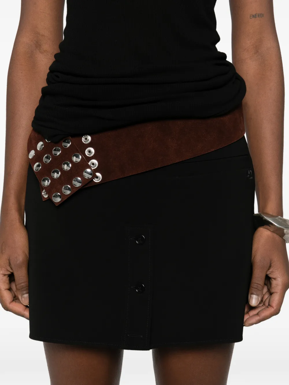 Courrèges Mini-rok met logodetail Zwart