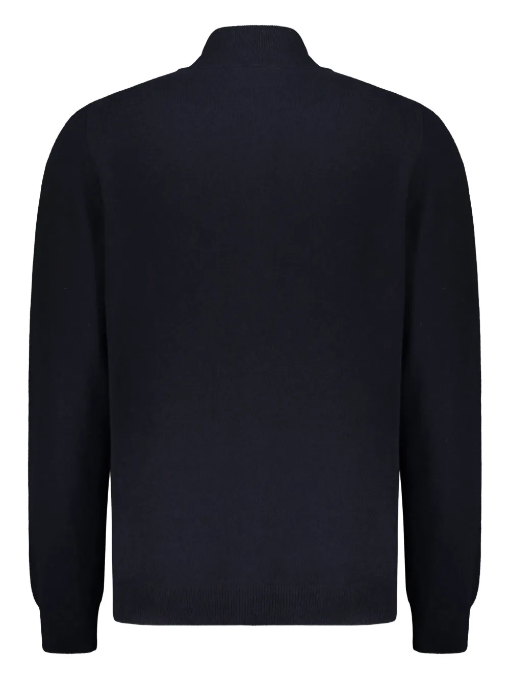 Moorer Elegant Black Knit Cardigan With Zip In Blue