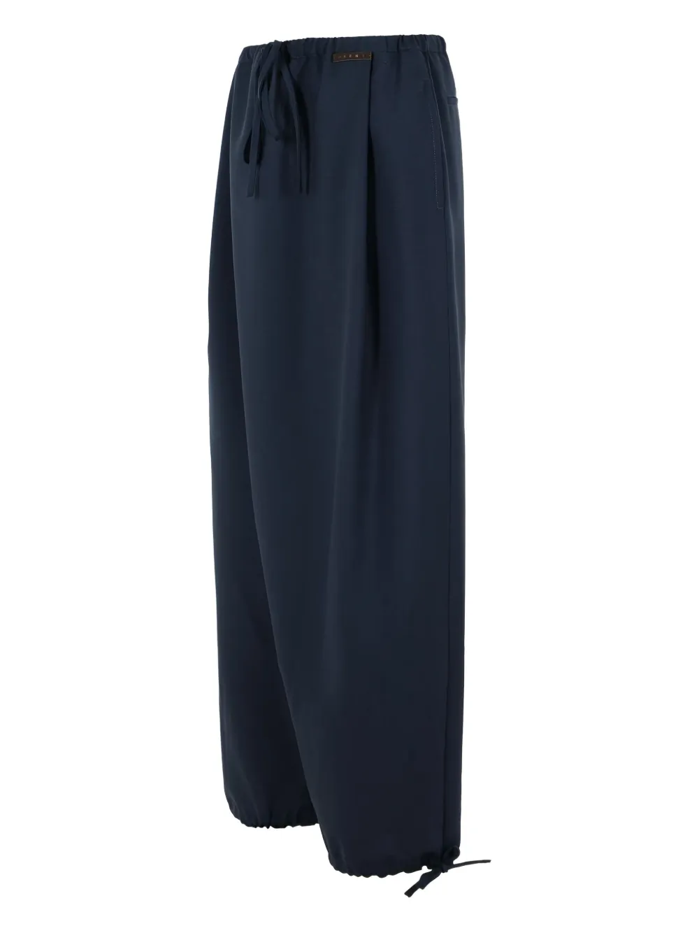 Marni Pleated Drawstring Trousers In Blue