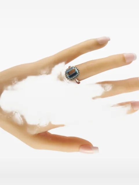 LB Exclusive anillo en platino con diamante y aguamarina