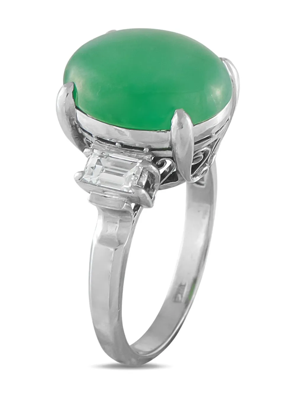LB Exclusive platinum diamond jade ring - シルバートーン LB Exclusive platinum diamond jade ring - シルバートーン