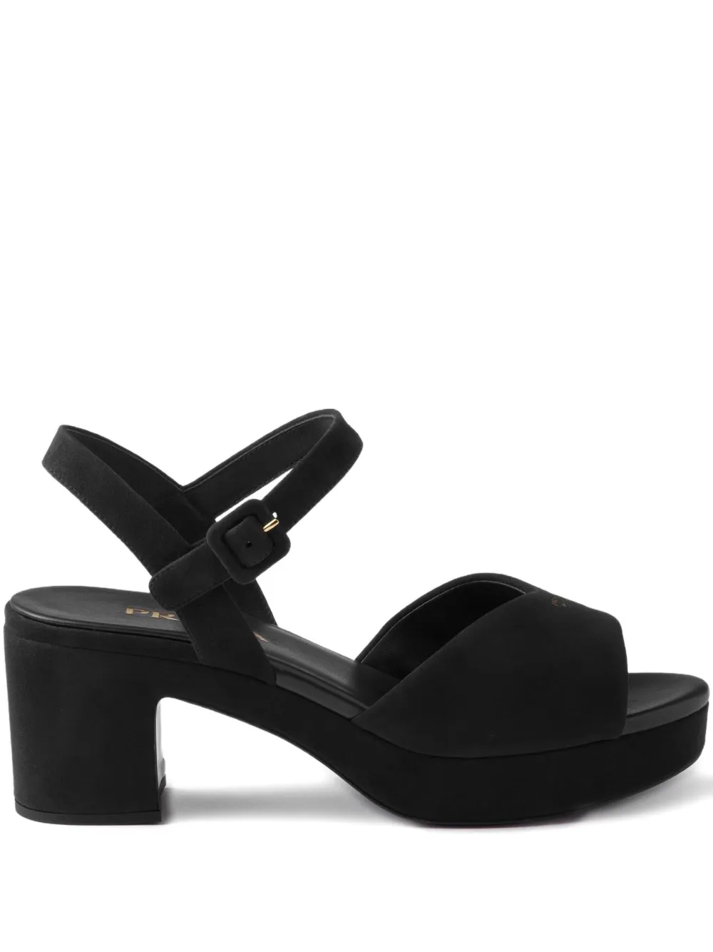 Prada 65 mm gewatteerde sandalen Zwart