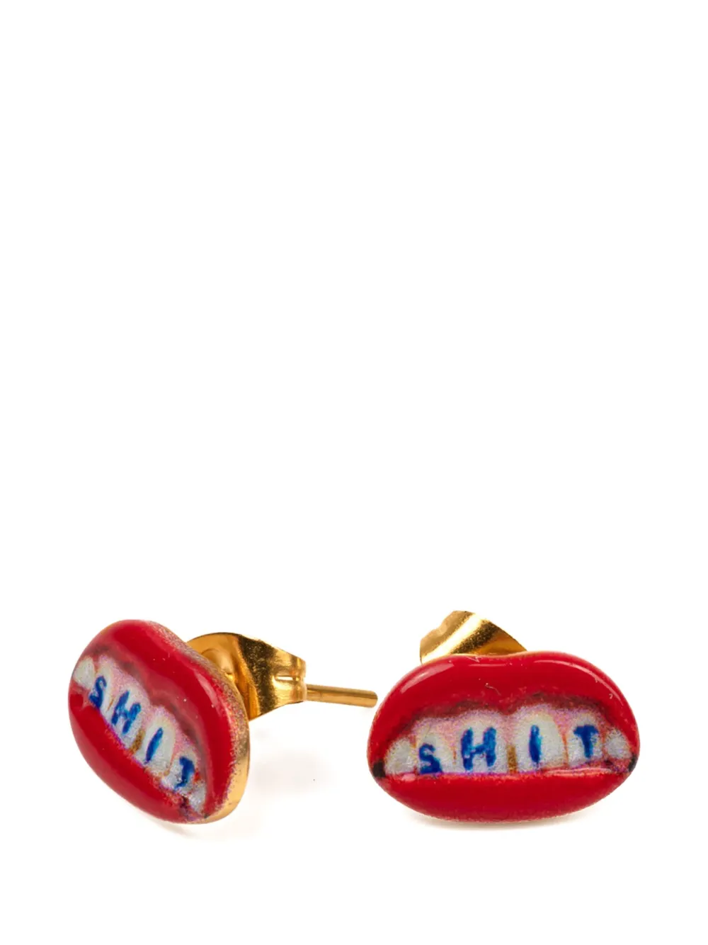 Seletti X Toiletpaper Stud Earrings In Red