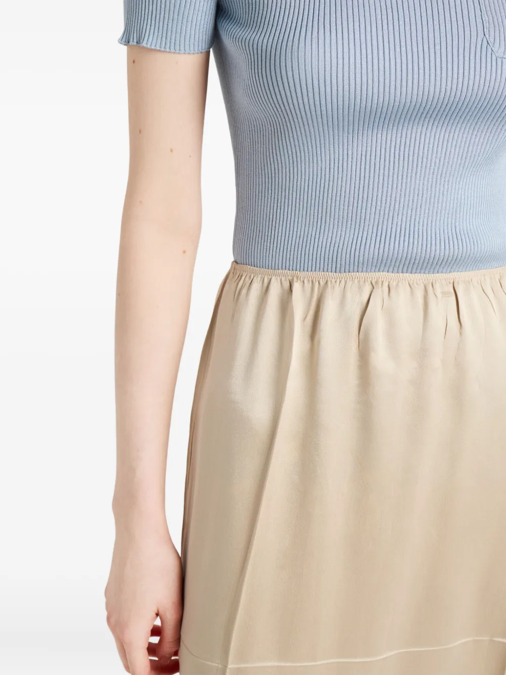 Prada Zijden top met ronde hals Blauw