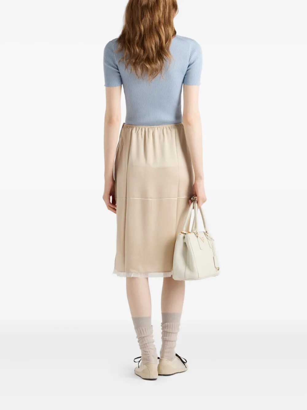 Prada Zijden top met ronde hals Blauw
