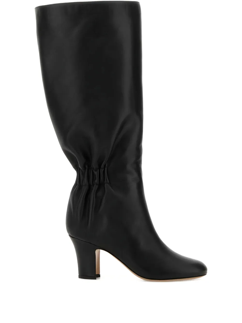 Ferragamo Knee-high Leather Jannette 70 Mid Heel Boots In Multi
