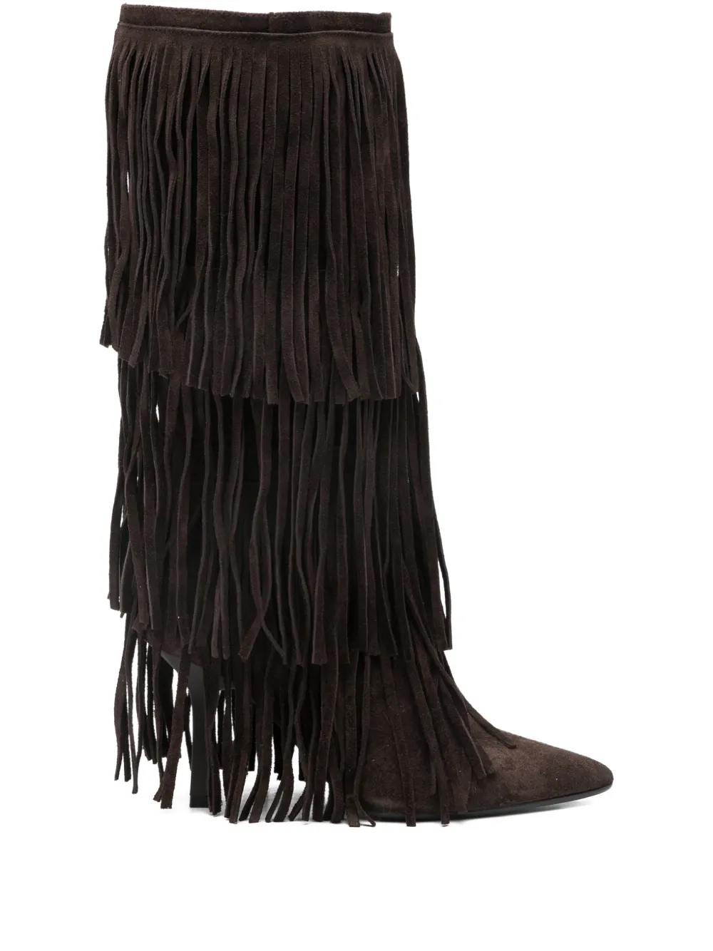 Gisel Moire George fringed boots | Brown | Image 1