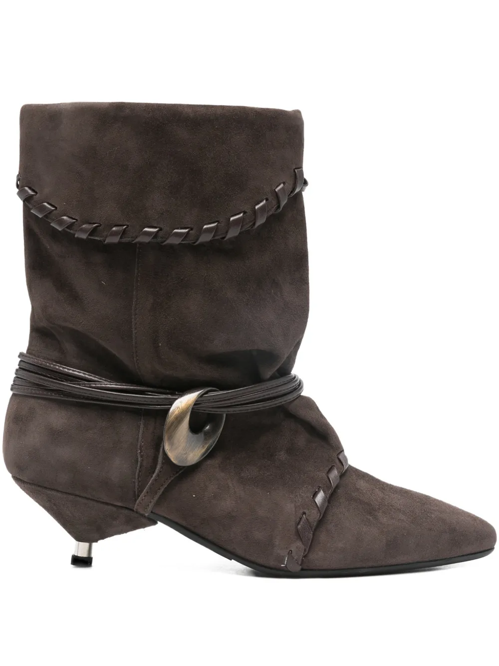 Gisel Moire Ariel strap-detail boots | Brown | Image 1