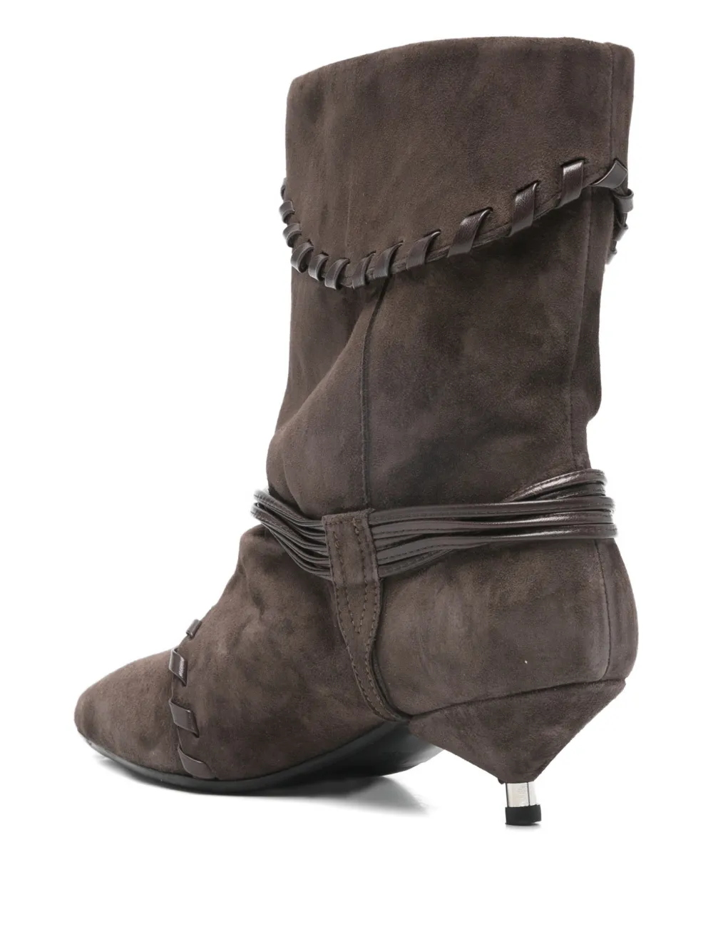 Gisel Moire Ariel strap-detail boots Bruin