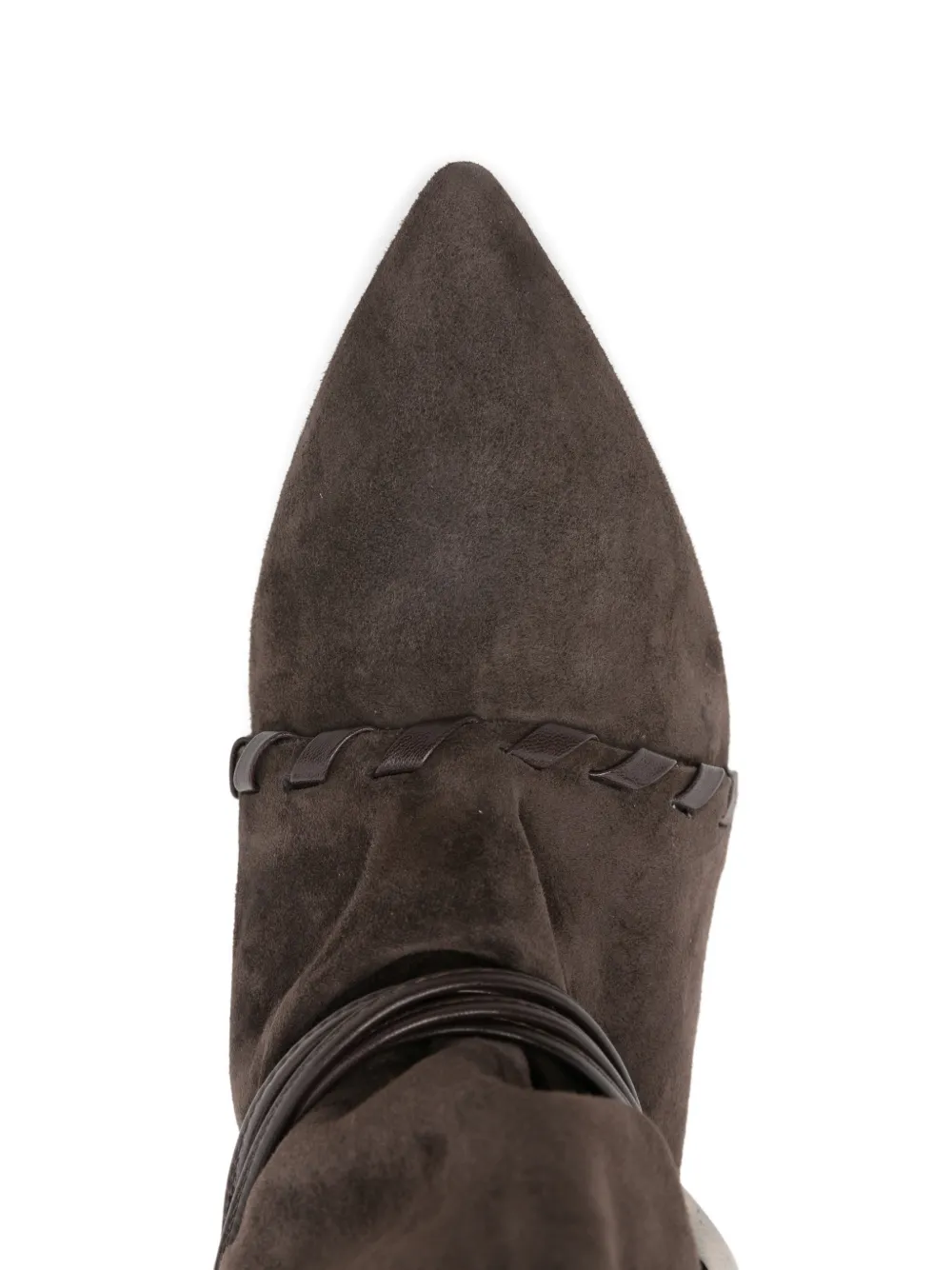 Gisel Moire Ariel strap-detail boots Bruin