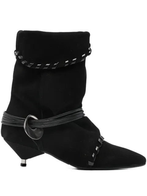 Gisel Moire Ariel woven strap boots