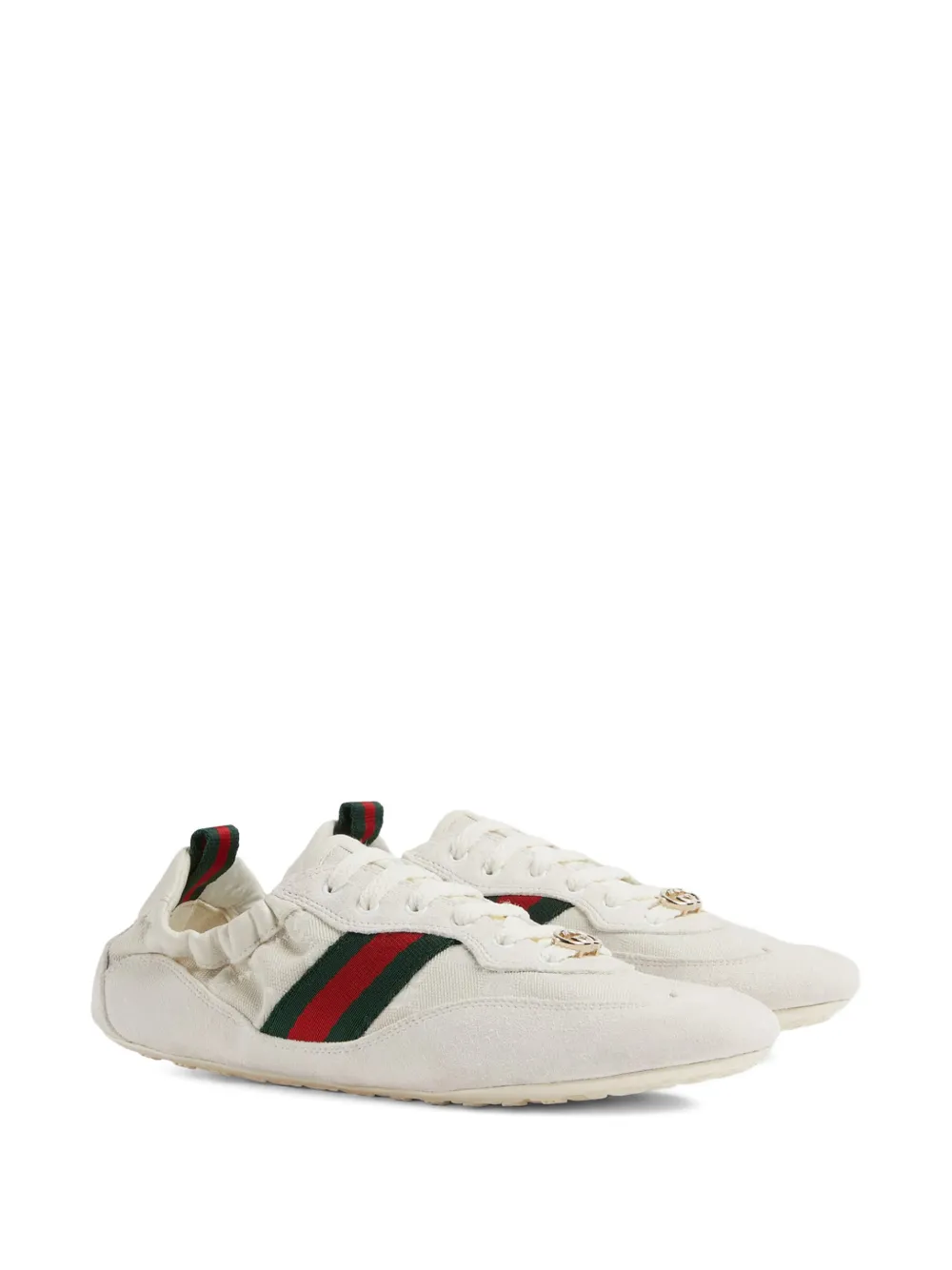 Gucci striped suede sneakers - Beige