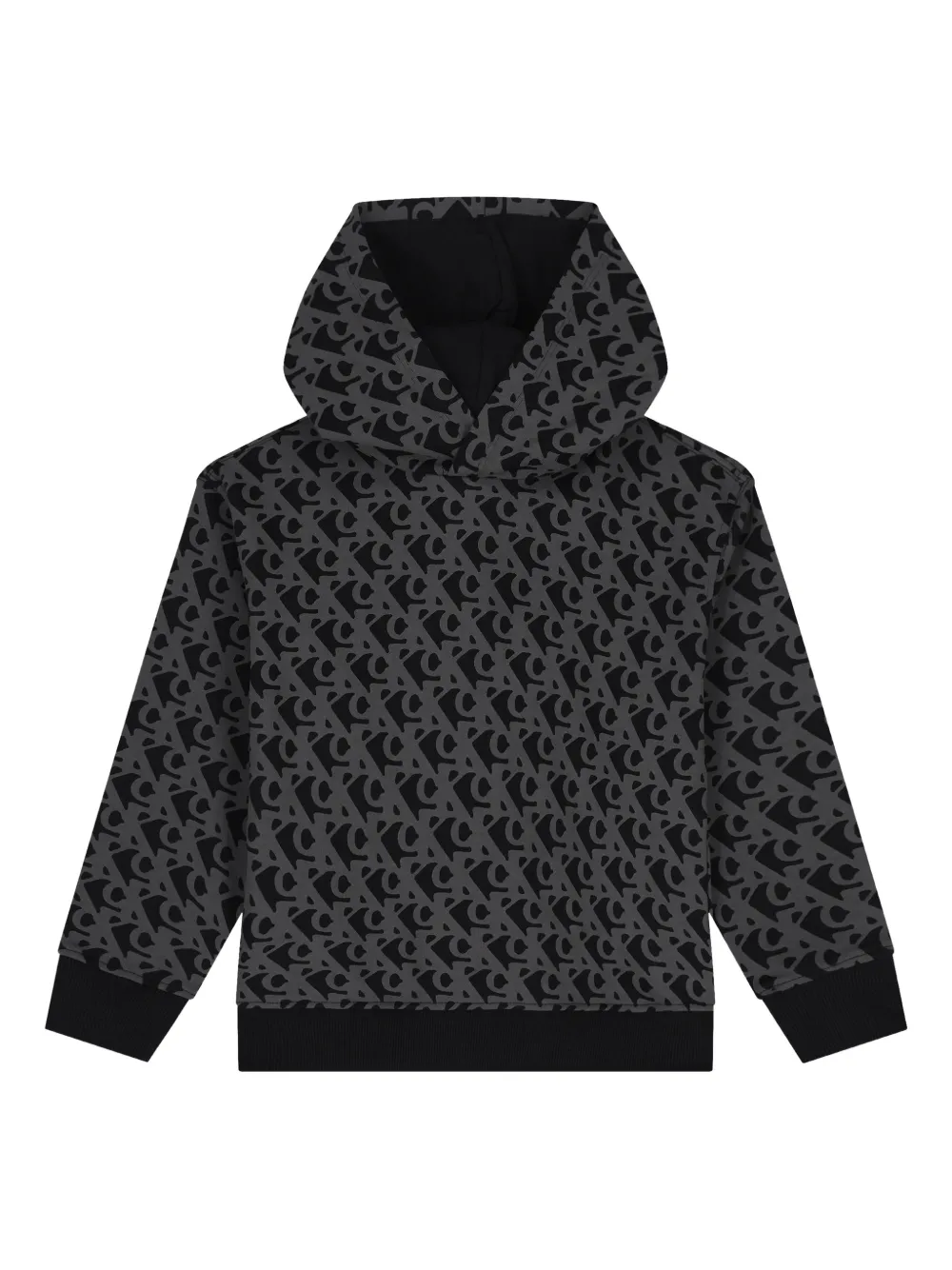 Calvin Klein Kids logo-pattern hoodie - Grigio