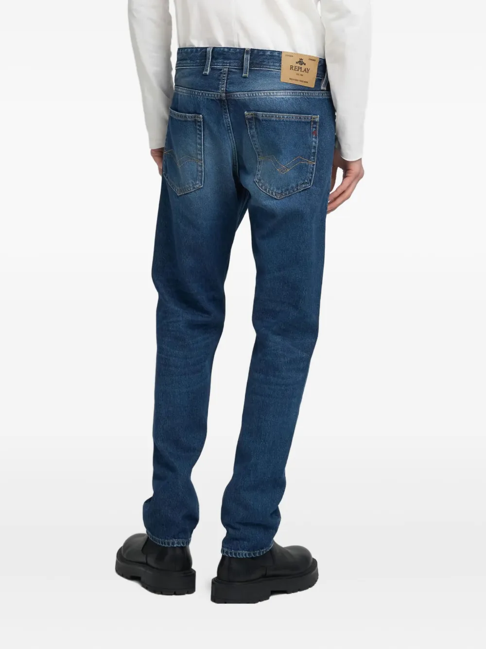 Replay Grover jeans met vijf zakken Blauw