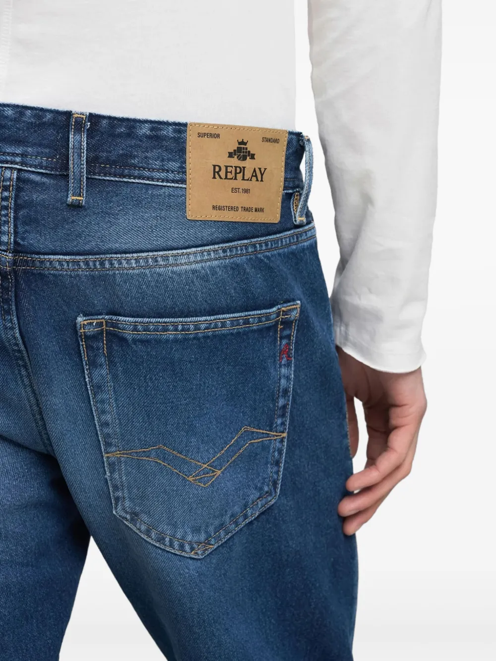 Replay Grover jeans met vijf zakken Blauw