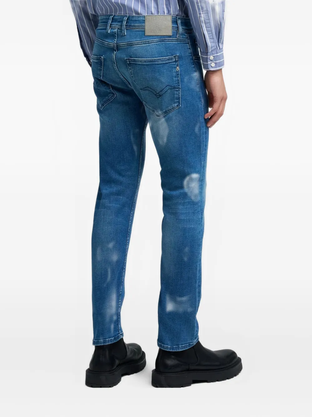 Replay Grover jeans met vijf zakken Blauw