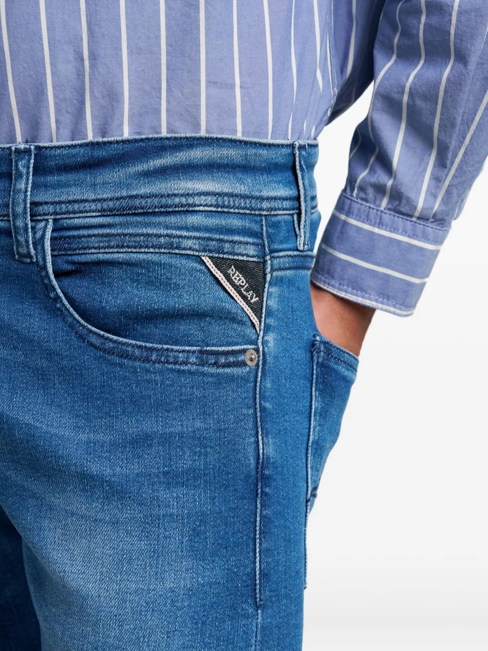 Replay Grover jeans met vijf zakken Blauw