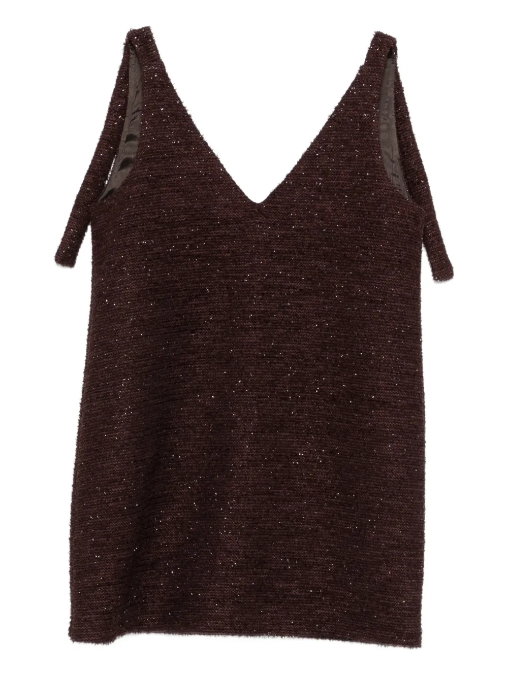 So Allure Tie Straps Bouclé Dress In Brown