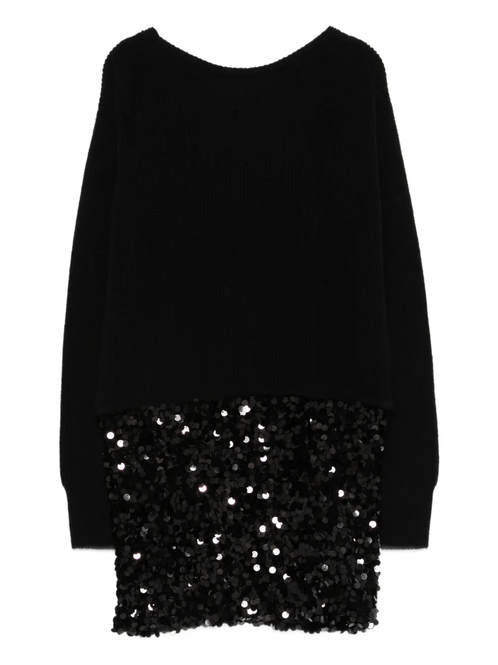 Jucca Knitted Wool Mini Dress In Black