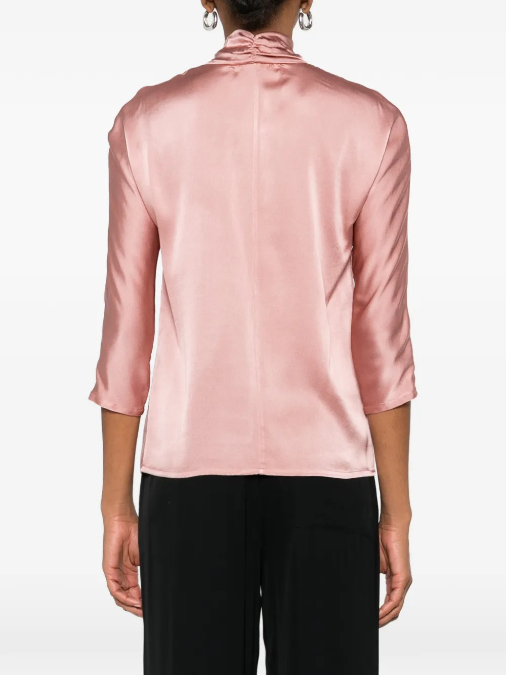 Jucca Bow Silk Blouse In Pink