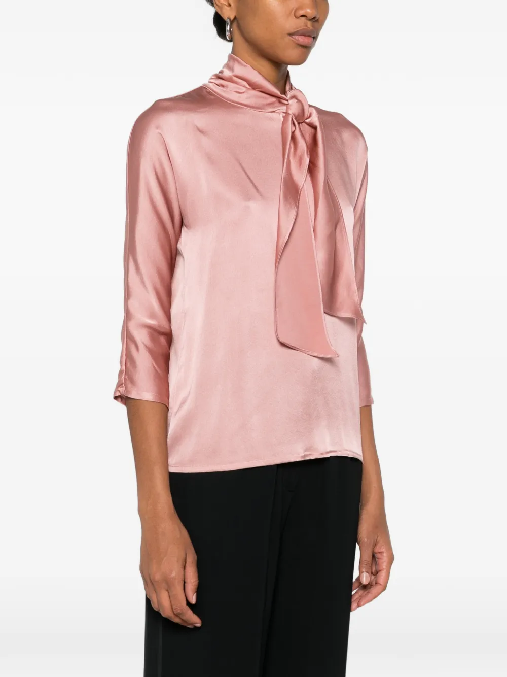 Jucca Bow Silk Blouse In Pink