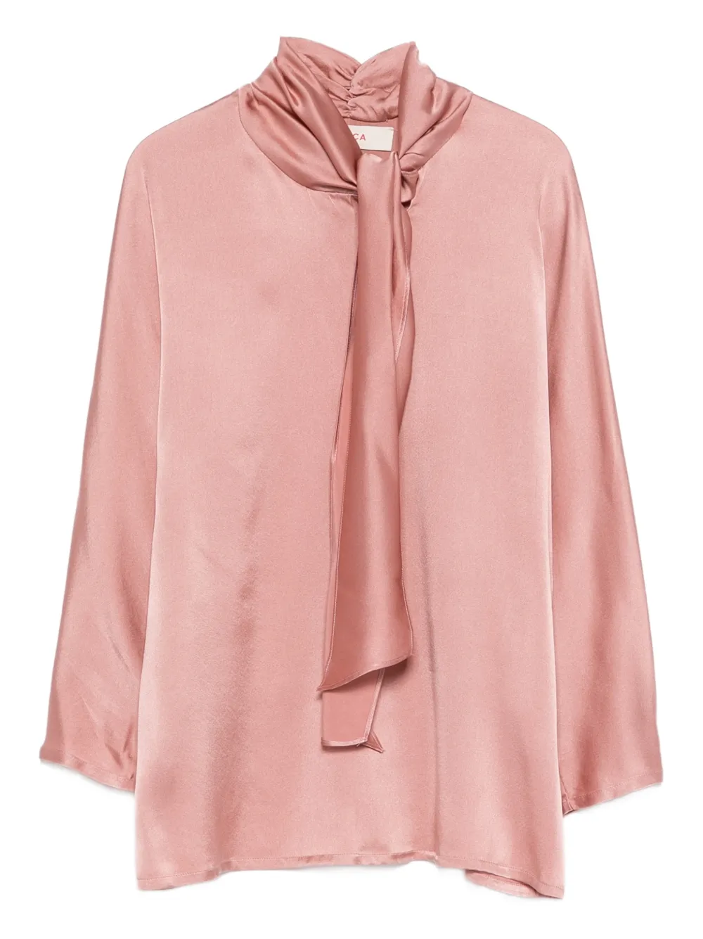 Jucca Bow Silk Blouse In Pink