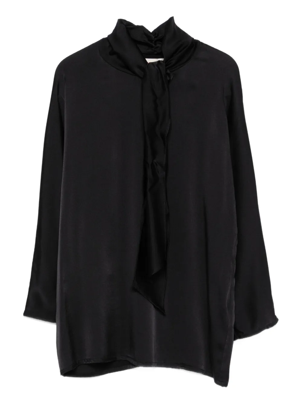 Jucca Tie Neck Silk Blouse In Black