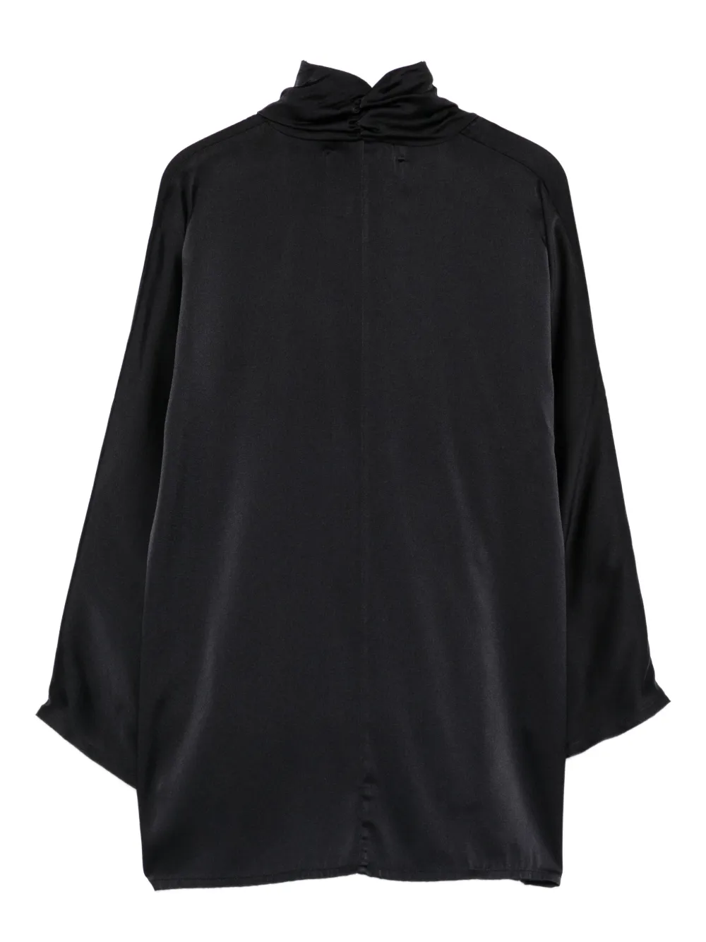 Jucca approved Zijden blouse met gestrikte hals - Zwart